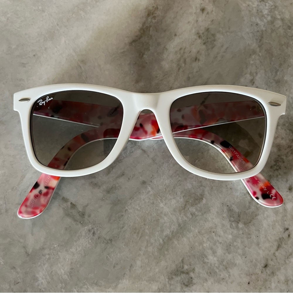 Ray-Ban White and Pink Sunglasses Special Series